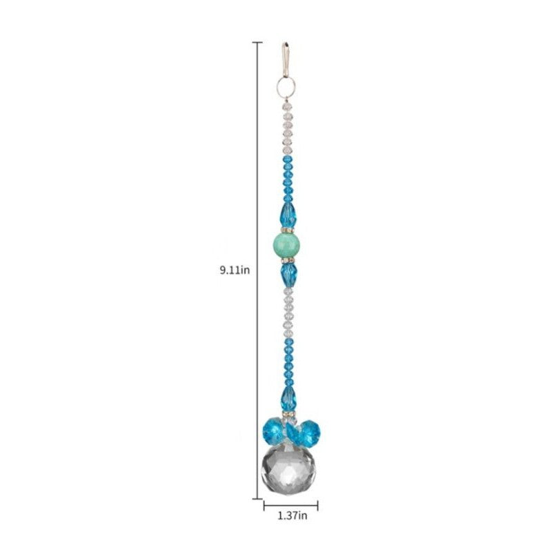 Crystal Suncatcher - Blue/Clear Ball 30cm Crystal, Crystal Suncatcher & Gem Tree at World Of Decor NZ
