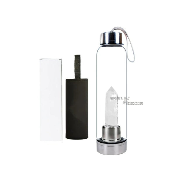 Crystal Water Bottle-Clear Quartz Point at World Of Decor NZ