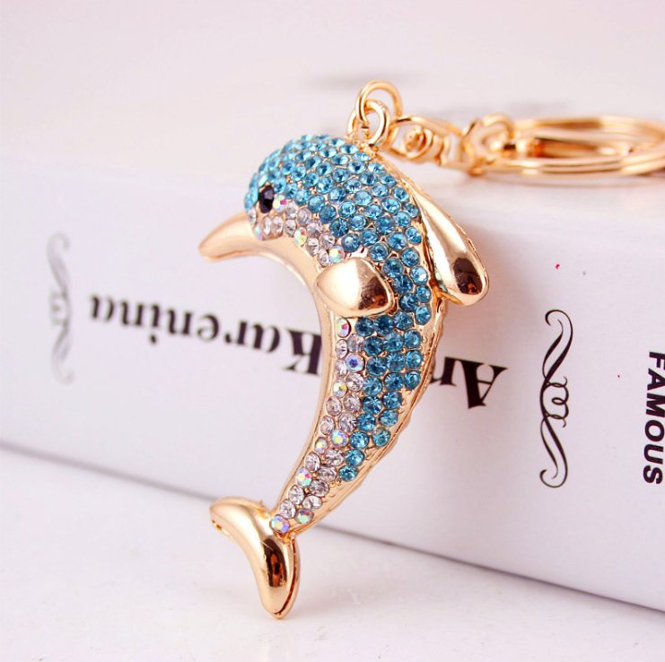 Diamante Key Ring - Dolphin KEY RING at World Of Decor NZ