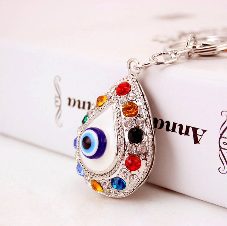 Diamante Key Ring - Evil Eye KEY RING at World Of Decor NZ