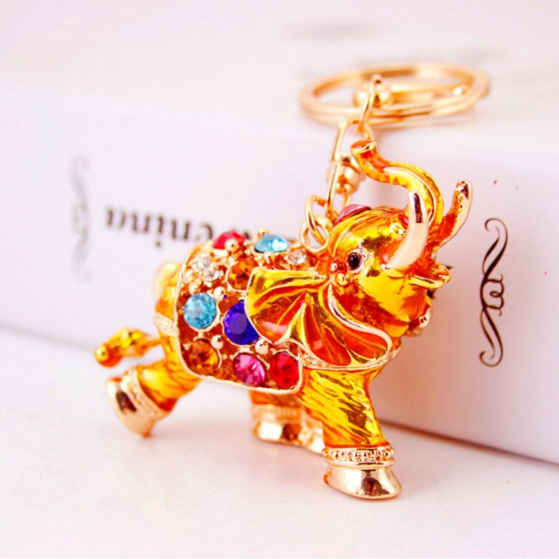 Diamante Key Ring - Gold Elephant KEY RING at World Of Decor NZ