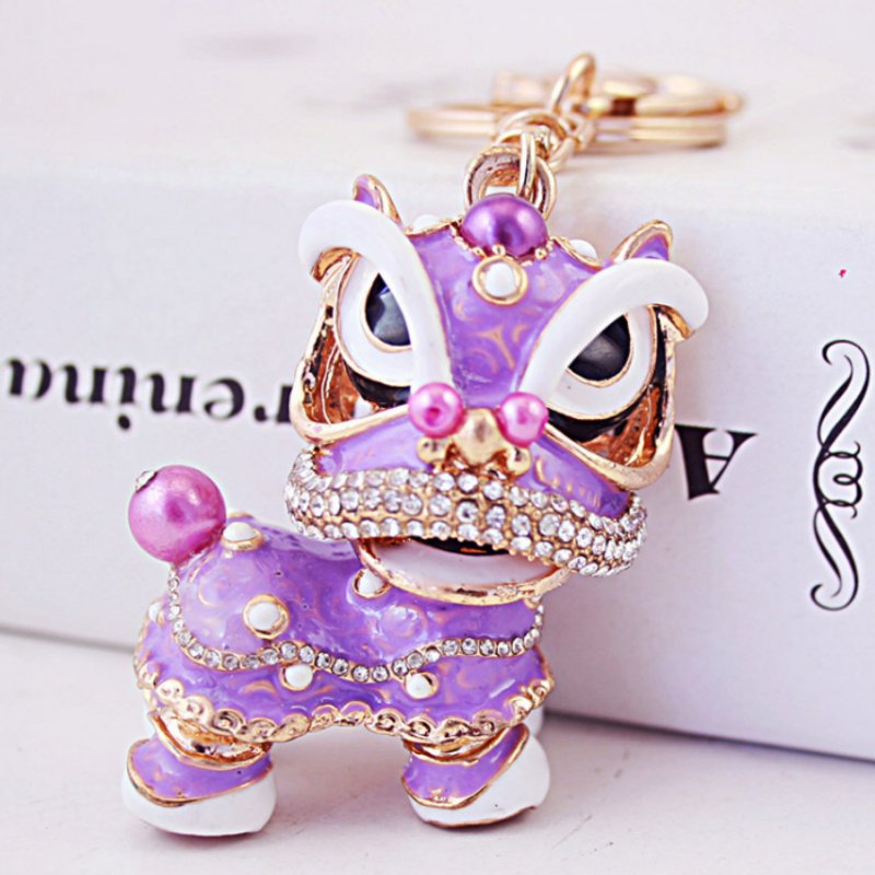 Diamante Key Ring - Lion Dance Light Purple KEY RING at World Of Decor NZ