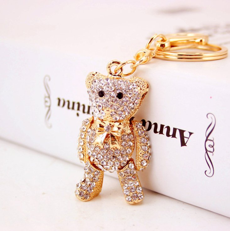 Diamante Key RinG - Teddy KEY RING at World Of Decor NZ