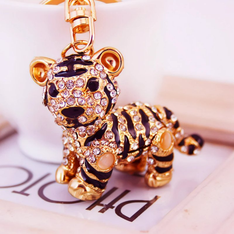 Diamante Key Ring - Tiger KEY RING at World Of Decor NZ