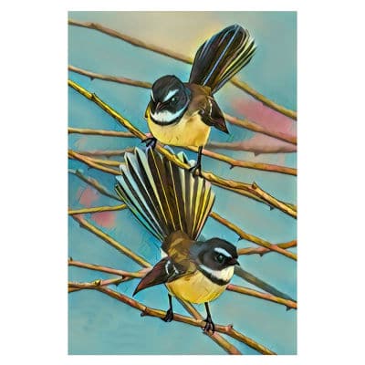 Fantail Print on Glass WALLHANGING at World Of Decor NZ