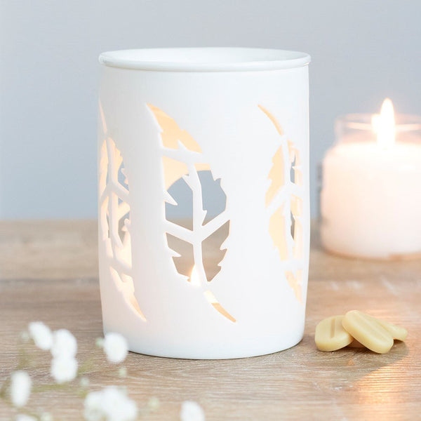 White Feather Cut Out Oil Burner at World Of Decor NZ