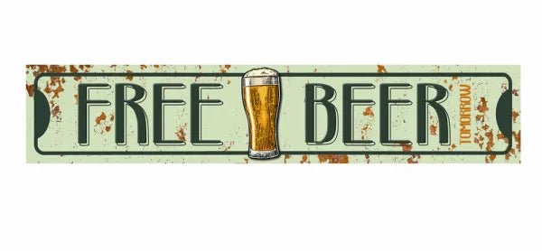Free Beer Sign at World Of Decor NZ