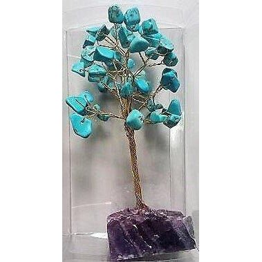 Gemstone Tree Crystal Base Gemstone - Turquoise CRYSTAL 1 at World Of Decor NZ