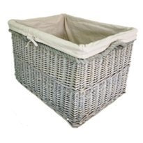 Grey Lined Cane Baskets Set of 2 Cane & Rattan at World Of Decor NZ