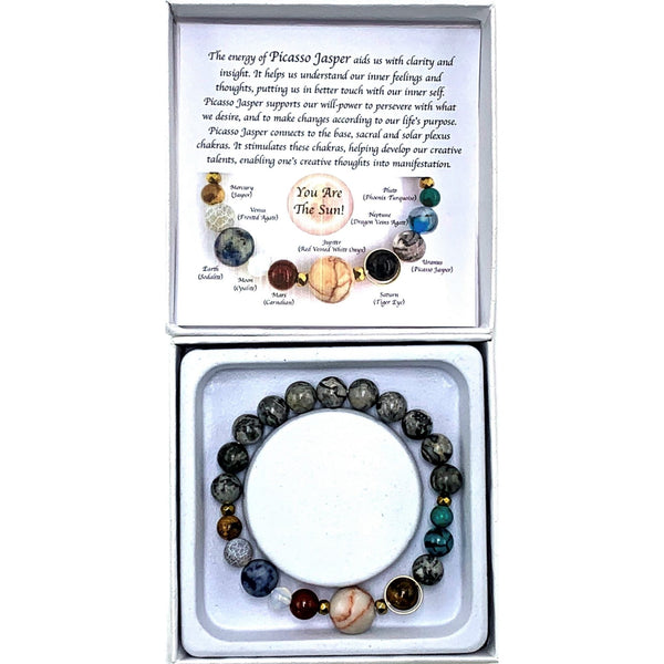 Grey Picasso Jasper Solar System Bracelet at World Of Decor NZ