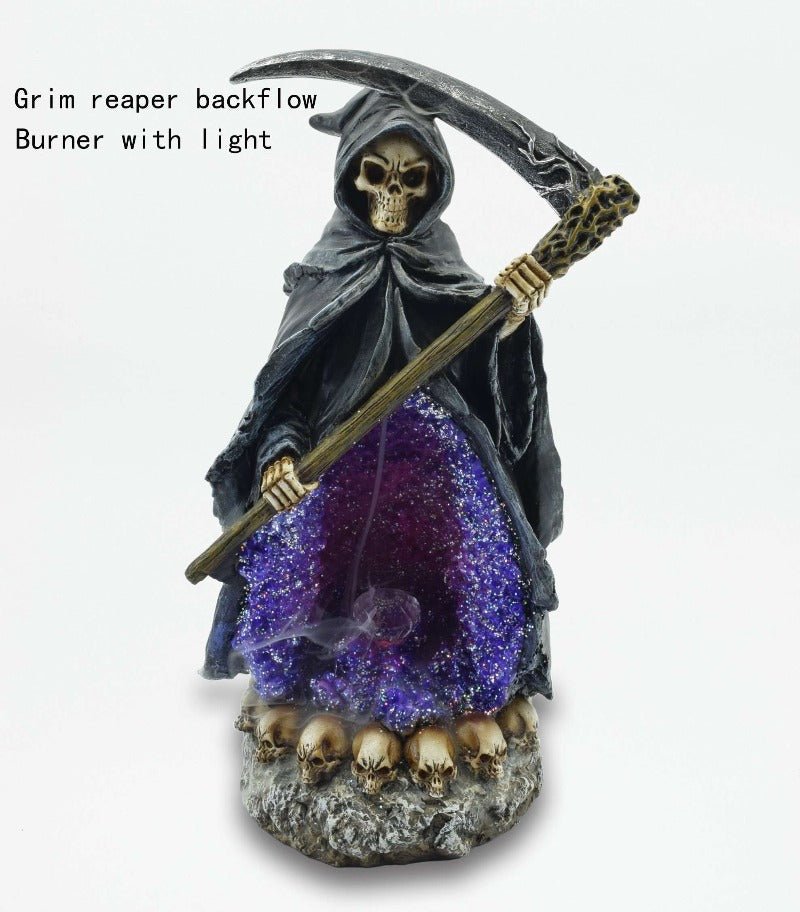 Grim Reaper Purple Crystal Backflow Burner LED INCENSE at World Of Decor NZ