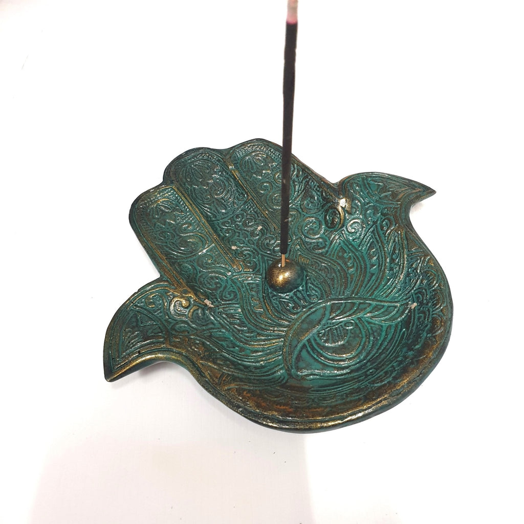 Hamsa Incense Holder - Ant Green Candle,Tealight & Incense Holders at World Of Decor NZ