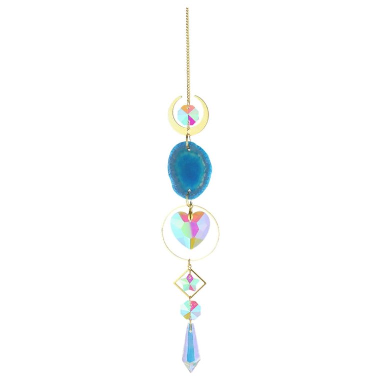 Hanging Crystal Agate - Heart Crystal, Crystal Suncatcher & Gem Tree at World Of Decor NZ