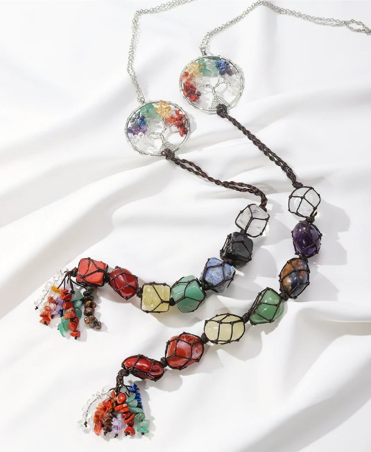 Hanging Crystal - TOL W Charka Stone Crystal, Crystal Suncatcher & Gem Tree at World Of Decor NZ