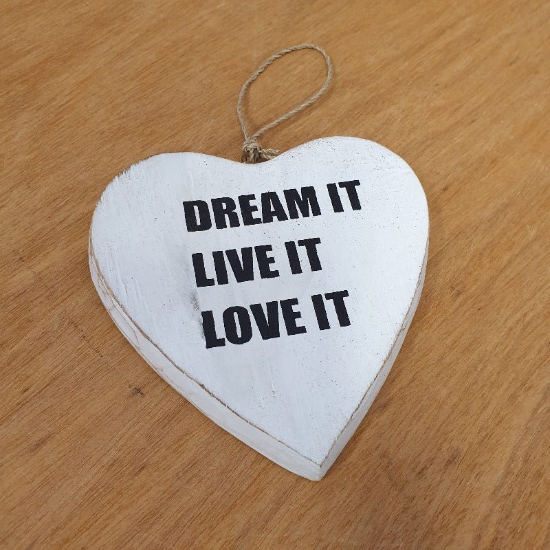 Hanging Heart Dream It Wall Art, Affirmations & Hangings at World Of Decor NZ