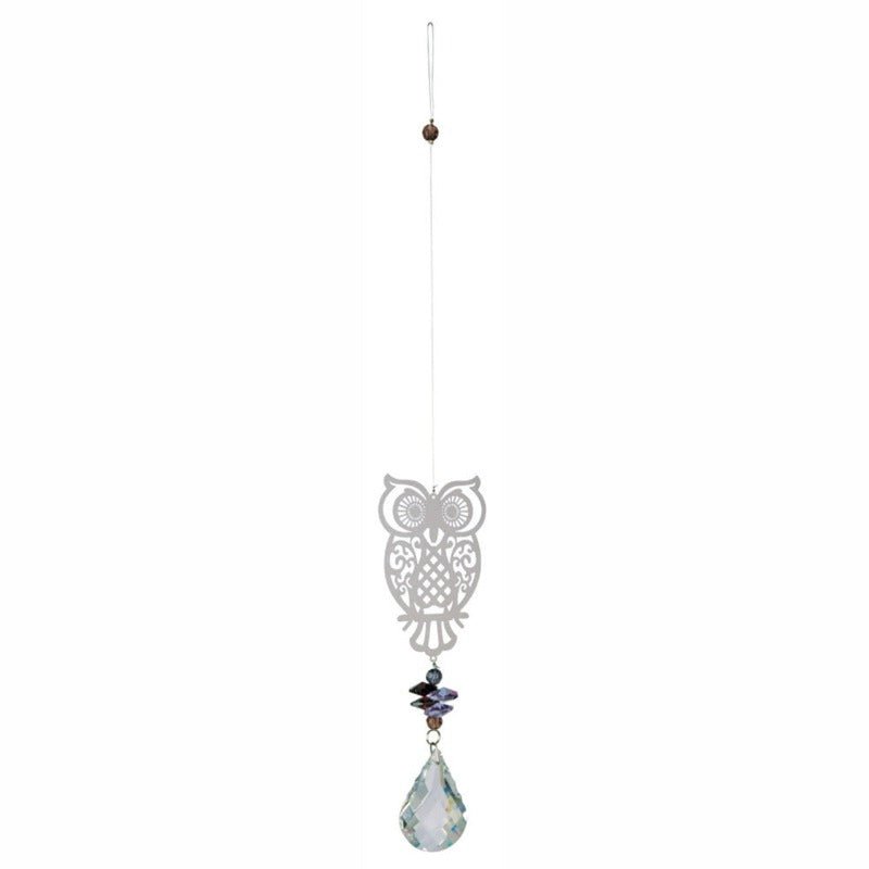 Hanging Sun Catcher - Owl Crystal, Crystal Suncatcher & Gem Tree at World Of Decor NZ