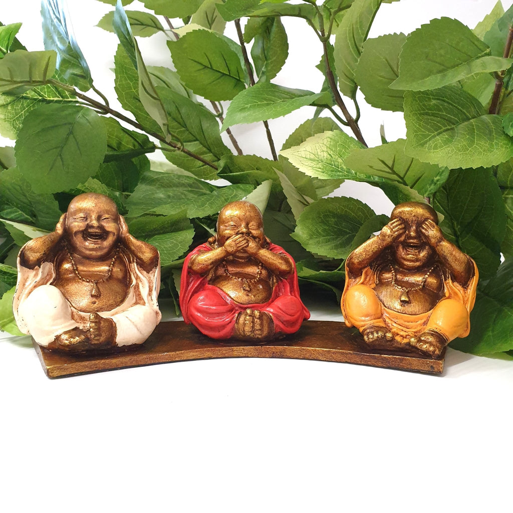Hear,Speak,See no Evil Happy Buddhas Poly Resin Buddhas at World Of Decor NZ