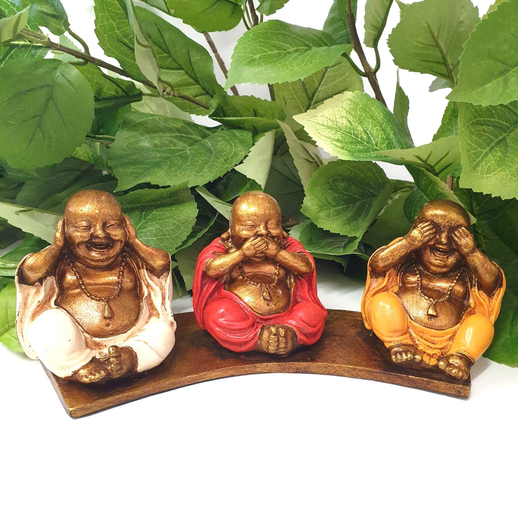 Hear,Speak,See no Evil Happy Buddhas Poly Resin Buddhas at World Of Decor NZ