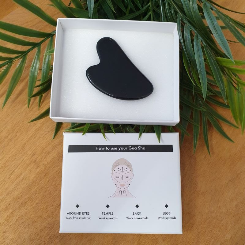 Heart 'Gua - Sha' Plate - Obisidian Face Roller & Gua Sha at World Of Decor NZ