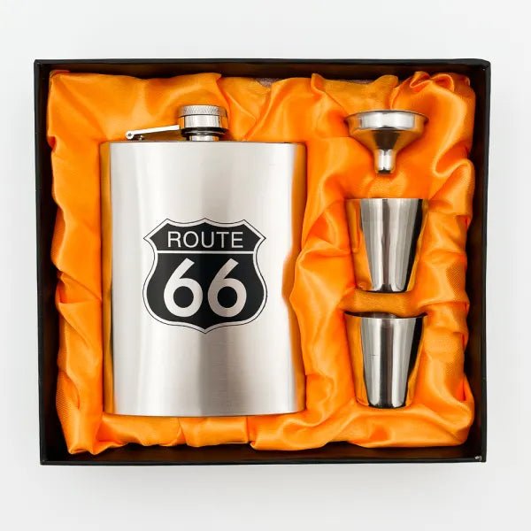 Hip Flask Set-Route 66 at World Of Decor NZ