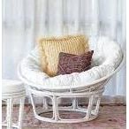 Papasan Chair - Natural Chair + Cream Cushion CHAIR at World Of Decor NZ