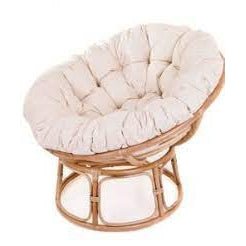Papasan Chair - Natural Chair + Cream Cushion CHAIR at World Of Decor NZ