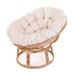 Papasan Chair - Natural Chair + Cream Cushion at World Of Decor NZ