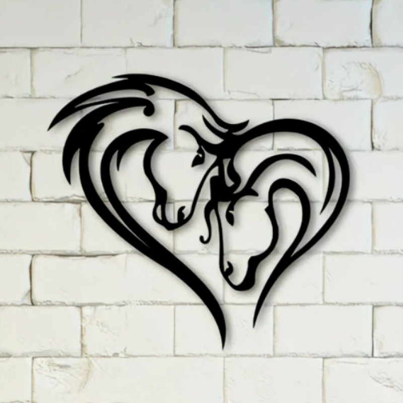 Love Heart Horses Wall Art 40cm Wall Art, Affirmations & Hangings at World Of Decor NZ