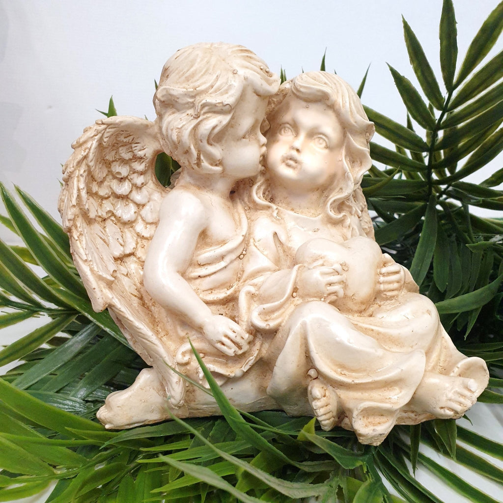 Loving Angels Bone Colour Poly Resin Figurines & Animals at World Of Decor NZ