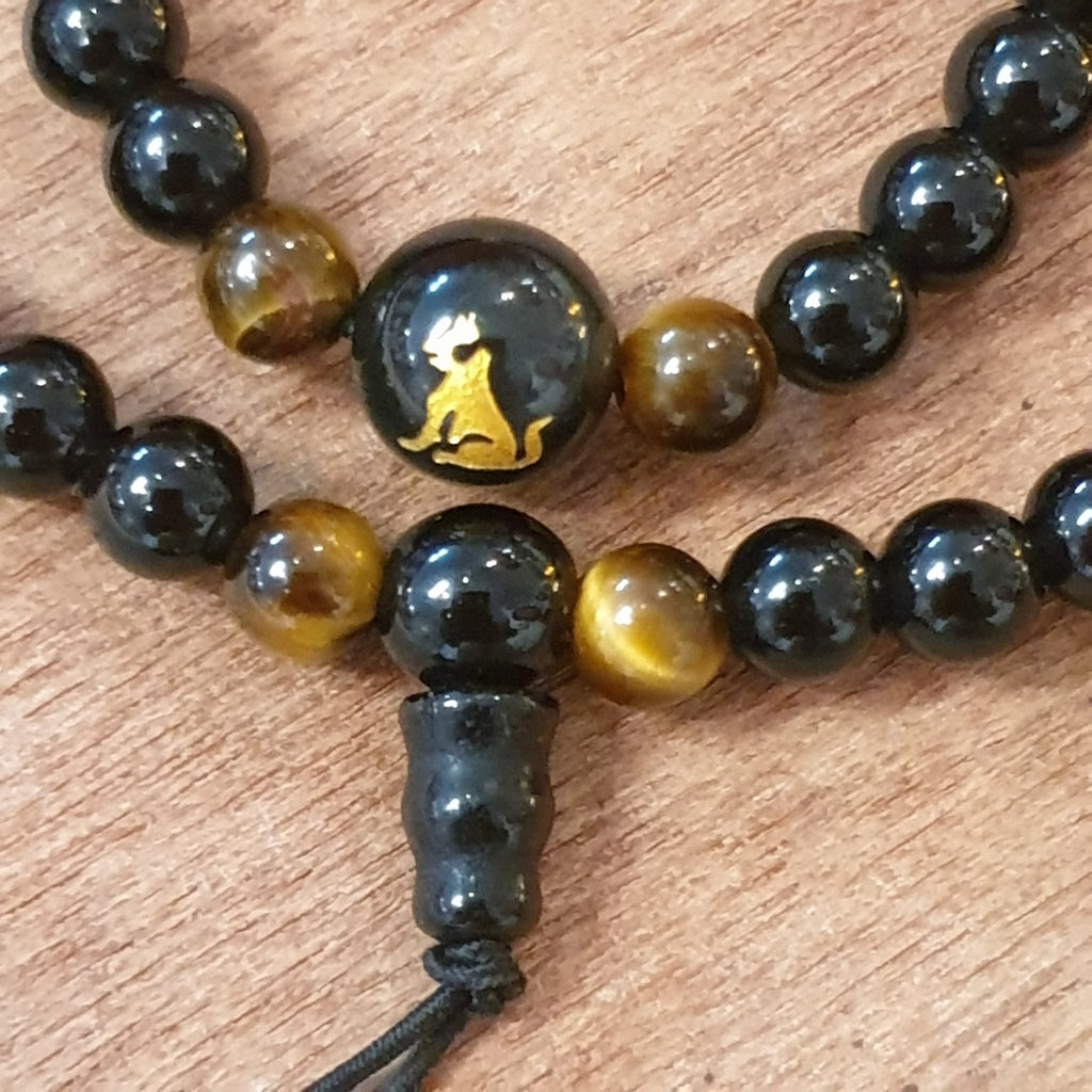 Mala Necklace 108 Beads - Dog Crystal, Chakra Stone Bracelet, Necklace at World Of Decor NZ