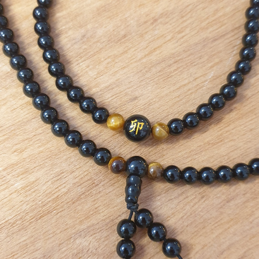 Mala Necklace/Bracelet 108 Beads - Rabbit Crystal, Chakra Stone Bracelet, Necklace at World Of Decor NZ