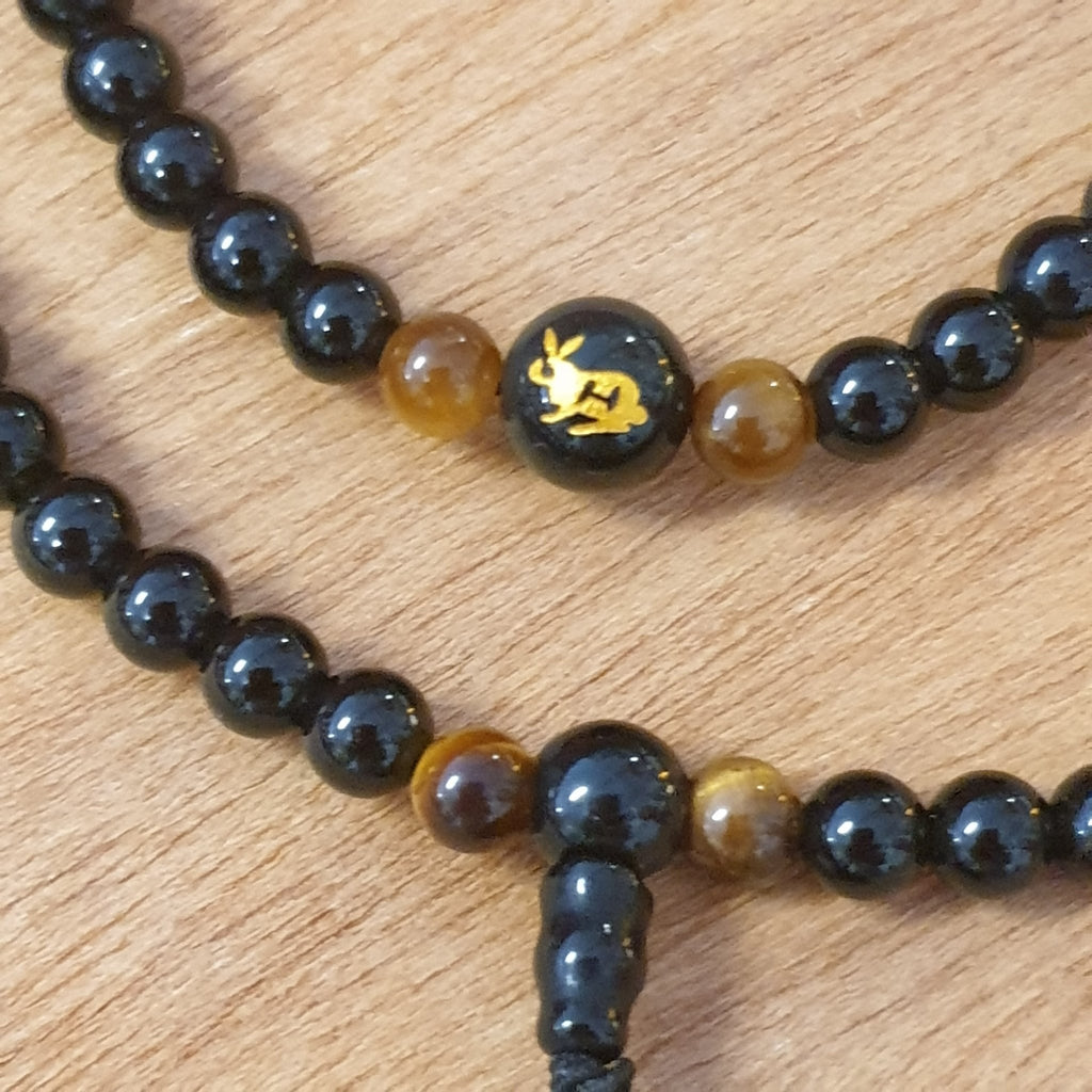 Mala Necklace/Bracelet 108 Beads - Rabbit Crystal, Chakra Stone Bracelet, Necklace at World Of Decor NZ