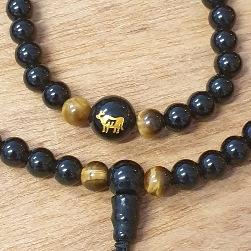 Mala Necklace 108 Beads - Rooster Crystal, Chakra Stone Bracelet, Necklace at World Of Decor NZ
