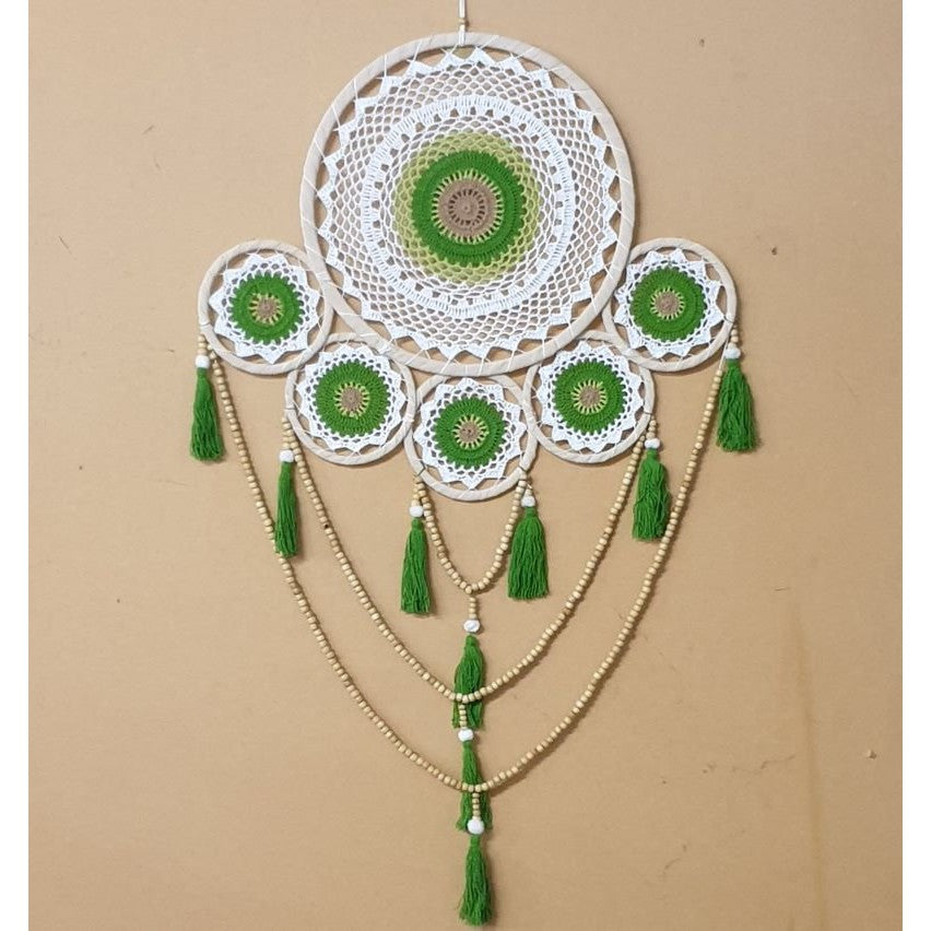 Multi 6 Dreamcatcher with Tassels Green Dream Catchers at World Of Decor NZ