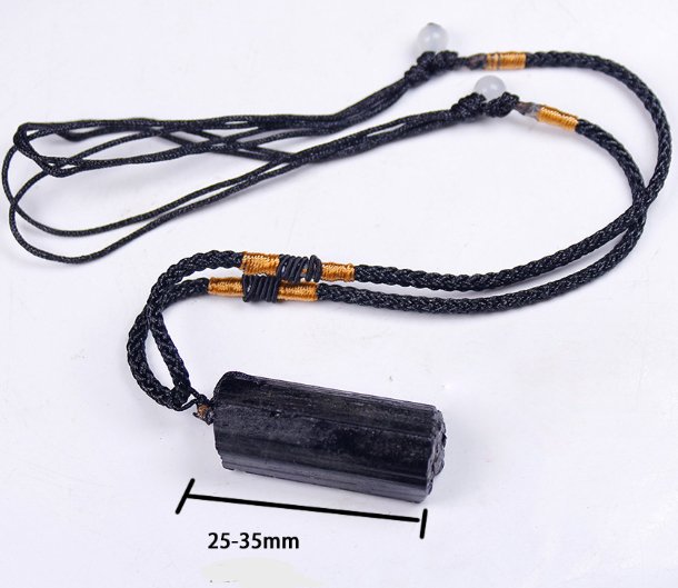Necklance - Black Tourmaline Crystal, Chakra Stone Bracelet, Necklace at World Of Decor NZ