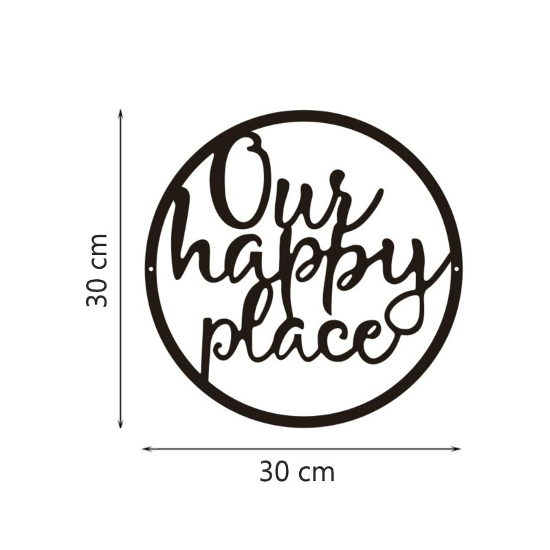 Our Happy Place Wall Wall Art 30cm Wall Art, Affirmations & Hangings at World Of Decor NZ