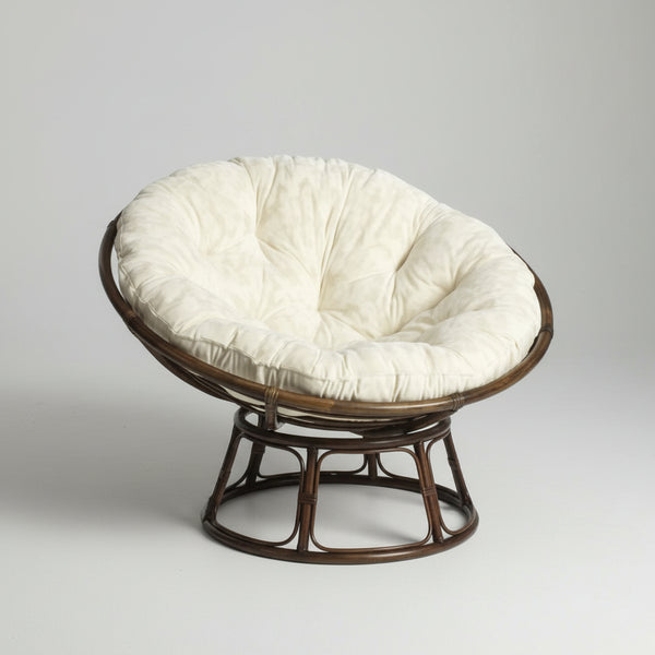 Papason Chair - Dark Brown Chair + Cream Cushion CHAIR at World Of Decor NZ