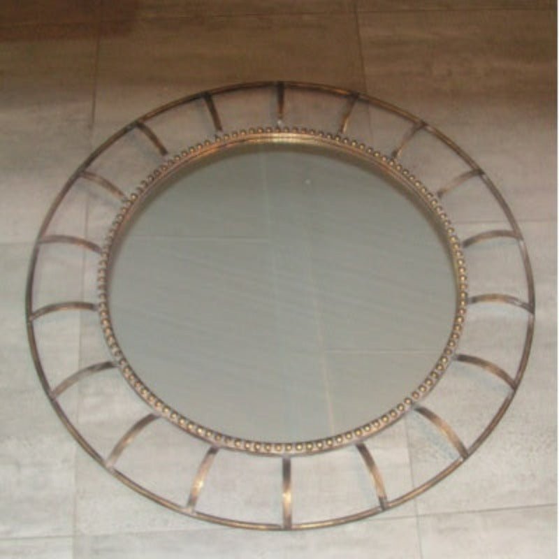 Metal Round Mirror - Antique Gold MIRRORS at World Of Decor NZ