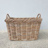 Rattan Round Top Rectangular Basket w Handle - Large BAG at World Of Decor NZ