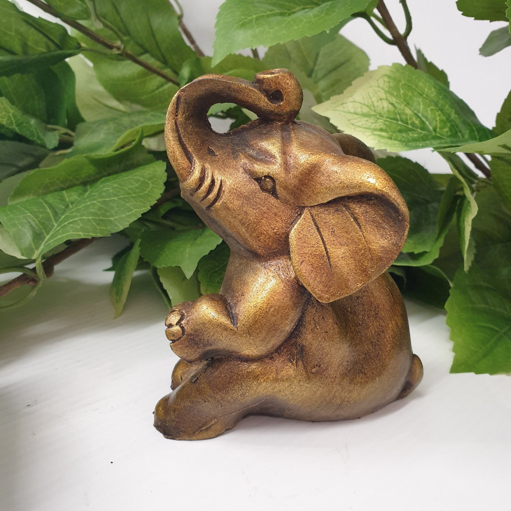 Resin Sitting Elephant 12cm Poly Resin Figurines & Animals at World Of Decor NZ