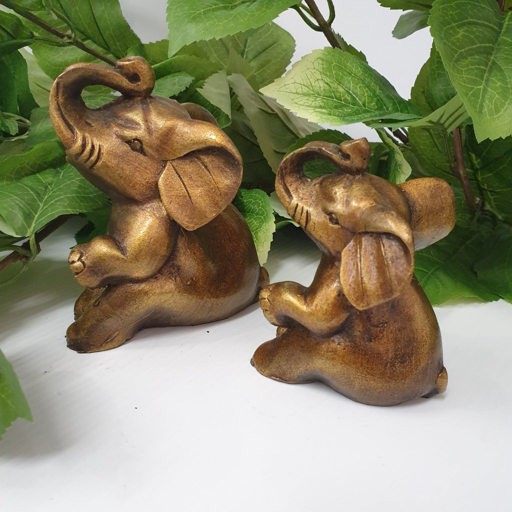 Resin Sitting Elephant 12cm Poly Resin Figurines & Animals at World Of Decor NZ