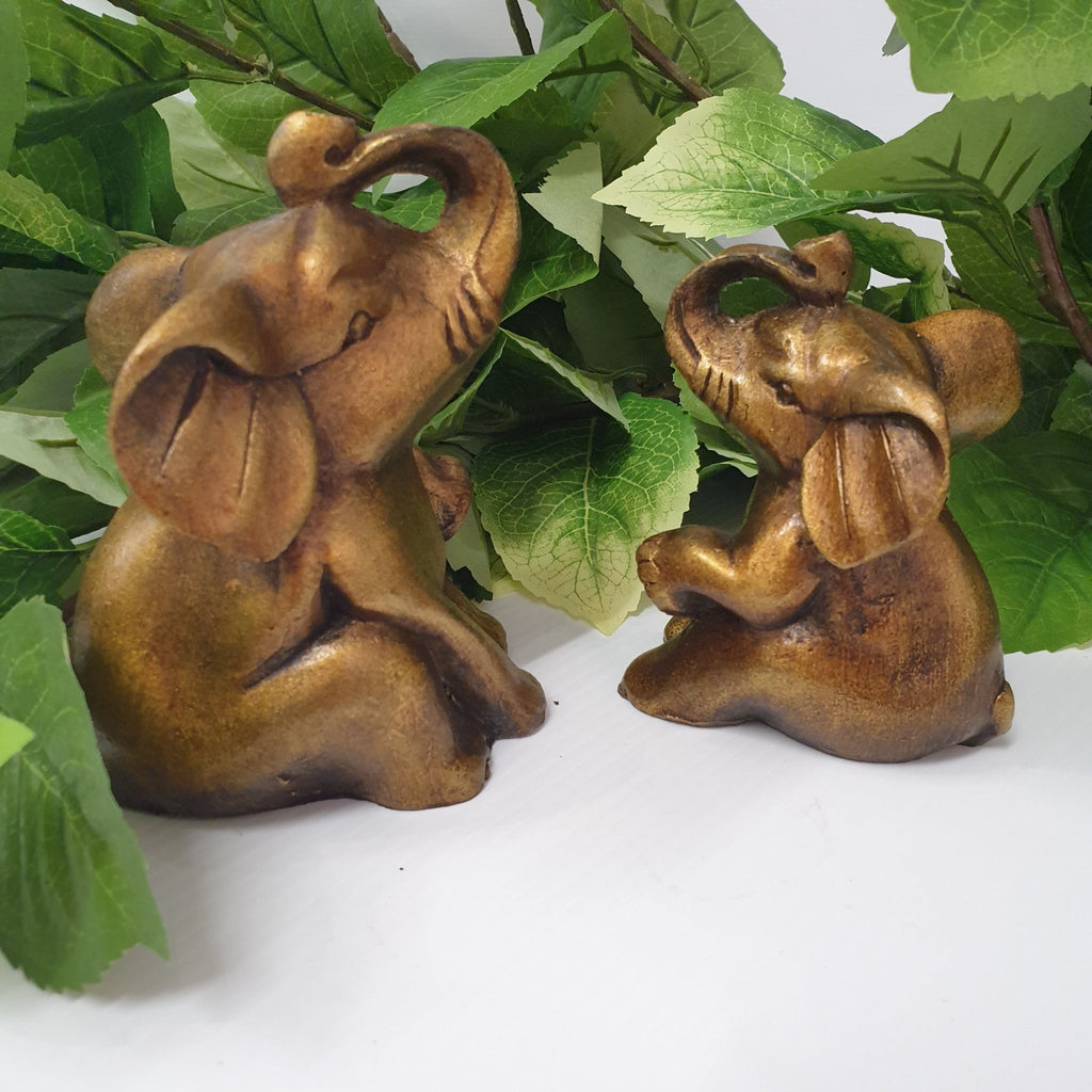 Resin Sitting Elephant 12cm Poly Resin Figurines & Animals at World Of Decor NZ