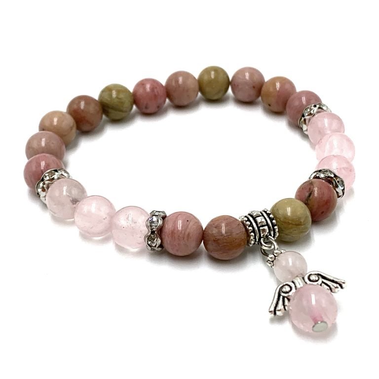 Rhodochrosite & Rose Bracelet CRYSTAL at World Of Decor NZ