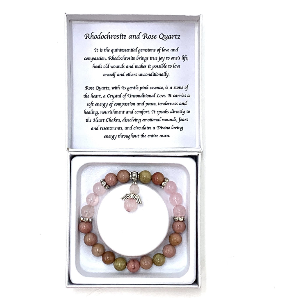 Rhodochrosite & Rose Bracelet CRYSTAL at World Of Decor NZ