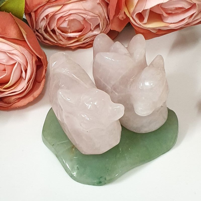 Rose Quartz Mandarin Duck On Lotus Leaf SPIRITUAL, HEALTH & BEAUTY at World Of Decor NZ