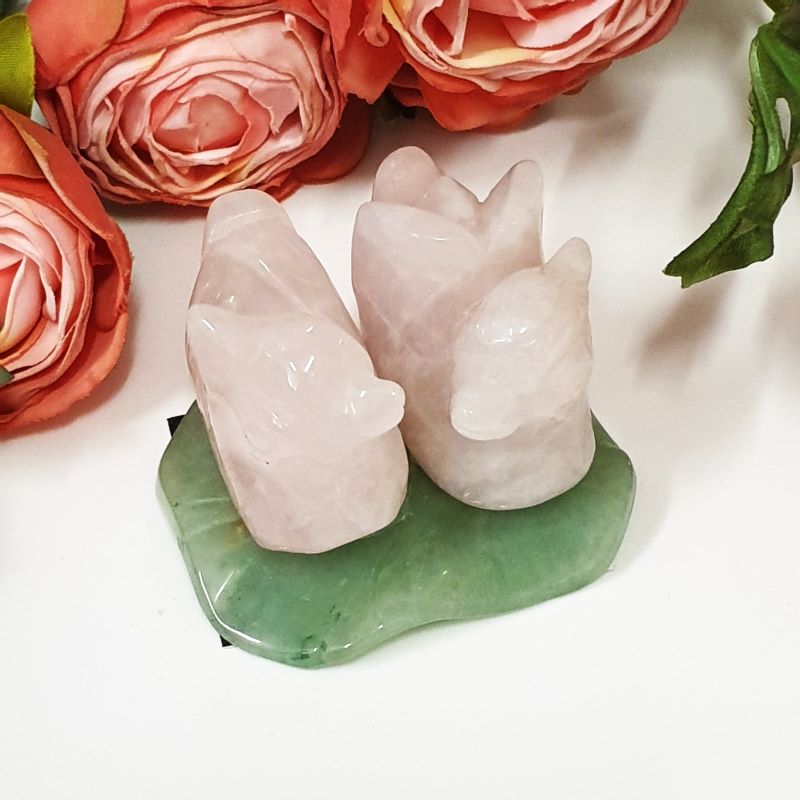 Rose Quartz Mandarin Duck On Lotus Leaf SPIRITUAL, HEALTH & BEAUTY at World Of Decor NZ