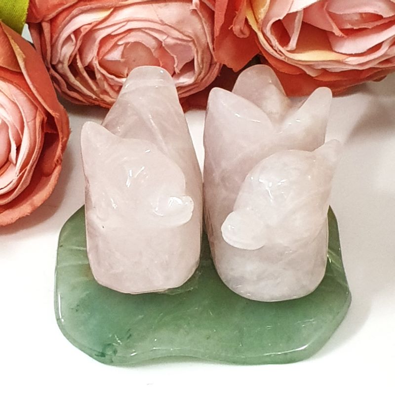 Rose Quartz Mandarin Duck On Lotus Leaf SPIRITUAL, HEALTH & BEAUTY at World Of Decor NZ