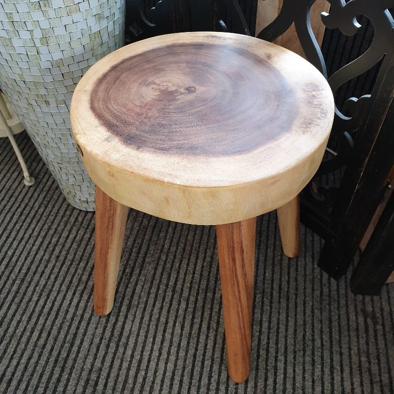 Round Suar Stool Thick Top was$250 Furniture at World Of Decor NZ
