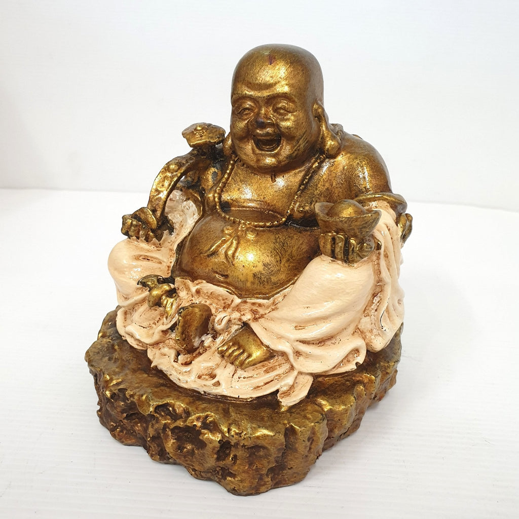 Ru Yi Wealth Happy Buddha - Cream Poly Resin Buddhas at World Of Decor NZ