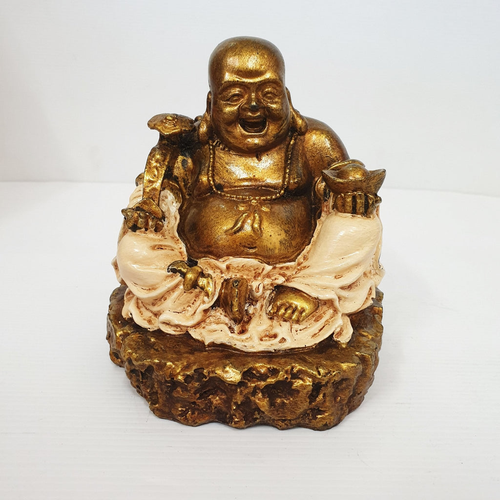 Ru Yi Wealth Happy Buddha - Cream Poly Resin Buddhas at World Of Decor NZ